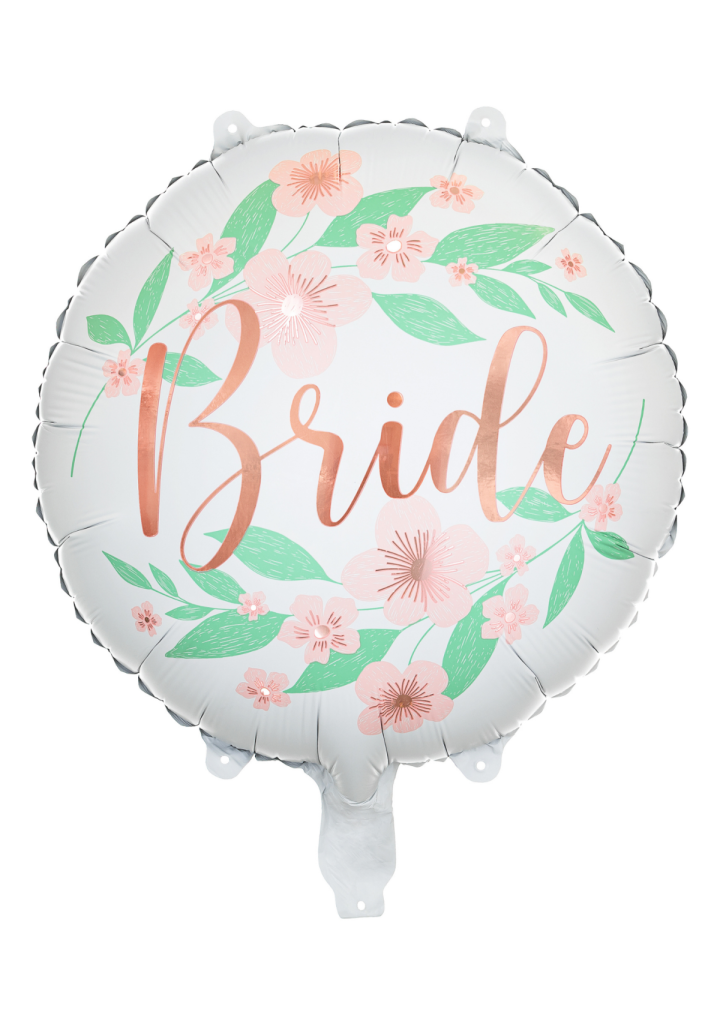 Balon okrągły BRIDE kwiatki